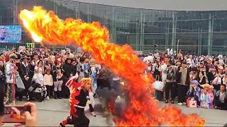 Rengoku Live Showing Flame Breathing Technique Otaku Festival Demon slayer