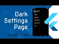 Flutter - Dark Settings UI