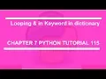 Looping and In Kyeword in dictionary Python tutorial 115