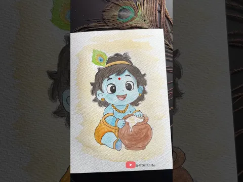 Cute Kanha ji drawing #shorts #art #drawing #krishna #shortvideo #youtubeshorts #viral