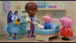 BLUEY e Peppa Pig George no Hospital | Simulação Brinquedos em Português