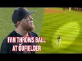 Fan hits outfielder with a ball a breakdown