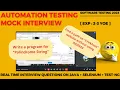 Automation Testing Mock Interview 2-3 YOE Skills Java Selenium Software Testing Zone