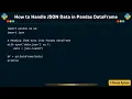 How to Handle JSON Data in Pandas DataFrame