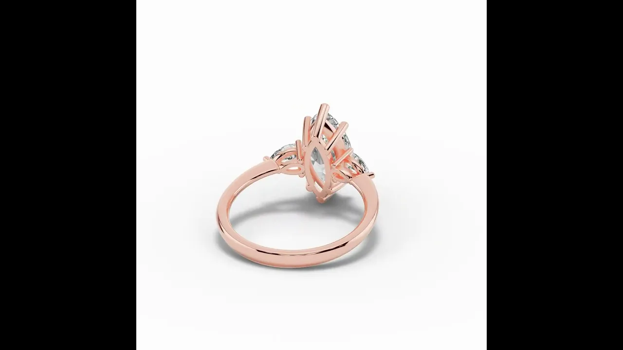 Vionne Marquise Three-Stone Engagement Ring