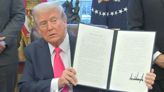 President Trump signs executive orders and announces "gold cards" (Feb. 25, 2025)
