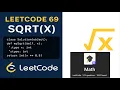 LeetCode 69 Sqrt x in Python Easy Coding Tutorial for Beginners