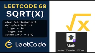 LeetCode 69 Sqrt x in Python Easy Coding Tutorial for Beginners