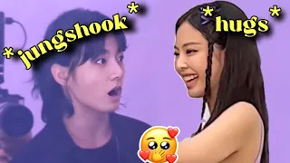 BTS jungkook hugs BLACKPINK jennie at calvin klein party
