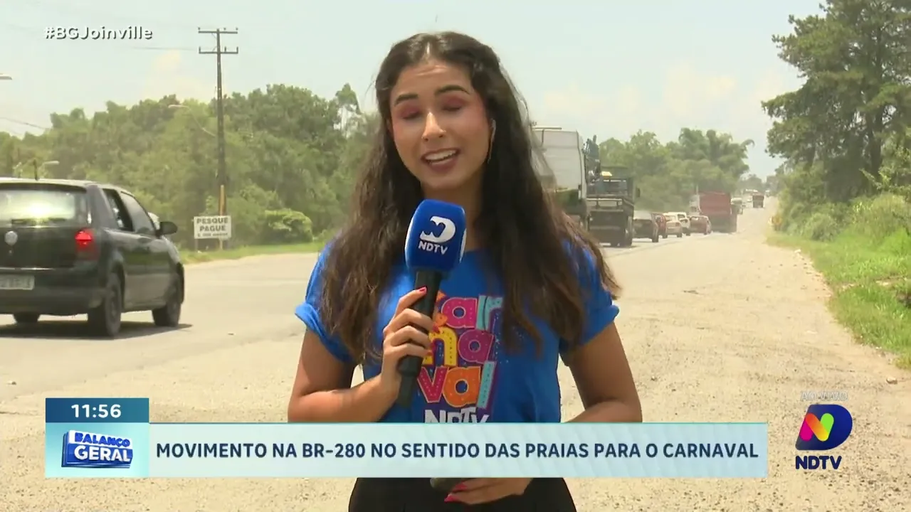 Movimento na BR 280 no sentido das praias para o carnaval