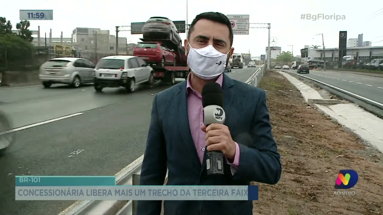 BR-101: concessionária libera mais um trecho da terceira faixa