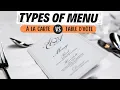 Soorten menu's: À la carte vs. table d'hôte I Kennis van F\u0026B-service I Menu van restaurants en ho...