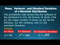 Mean Variance and Standard Deviation of a Binomial Distribution Statistics and Probability