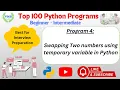Python Program 004 Swap Two Numbers Using Temporary Variable Python Basics