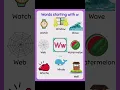 W Words for Kids Letter Ww Words Things that Start with Ww W words Learn Phonics