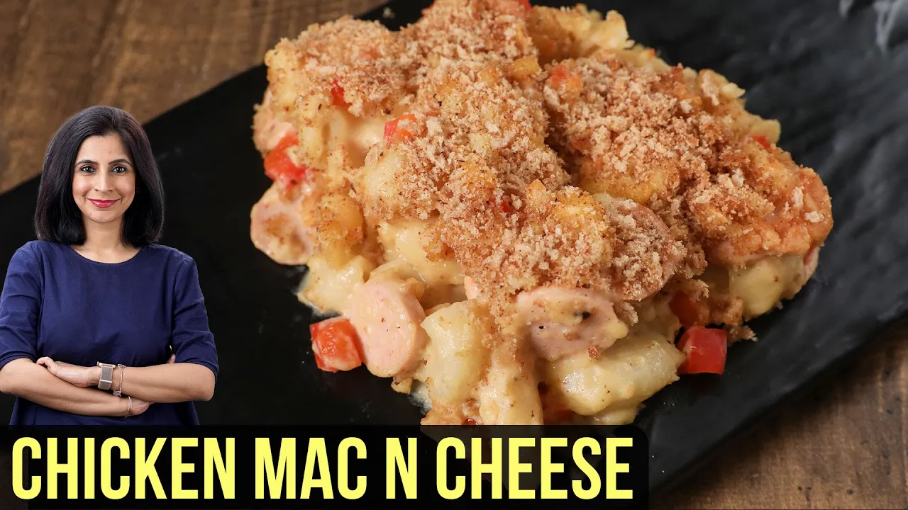 Chicken Mac and Cheese Recipe   How To Make Chicken Cheese Pasta   Baked Pasta Recipe By Tarika