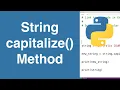 String capitalize Method Python Tutorial