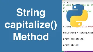 String capitalize Method Python Tutorial