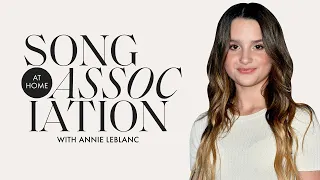 annie leblanc sings selena gomez and ariana grande in a stayhome edition of song association elle