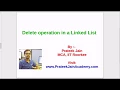 Tutorial - 22 Delete operation on Linked List in Hindi