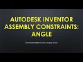 Autodesk Inventor Assembly Constraints Angle