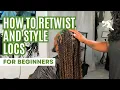 HOW TO DO A BASIC LOC RETWIST STYLE BEGINNER FRIENDLY TWO STRAND TWIST AKA ROPE TWIST