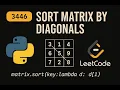 LeetCode 3446 Sort Matrix by Diagonals Python Solution Matrix Sorting Algorithm