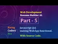 - 5 Resume Builder open AI javascript webapp functional with source code Web development