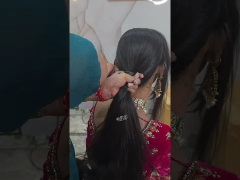 Pony m Ruberband kaise lgaye 🥰 #naturencebeautyworld #shortsvideo #makeup #haistyles