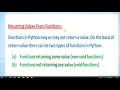 Returning values from function in Python Class XII