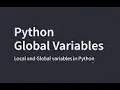 27 Python Global and local Variables in Functions