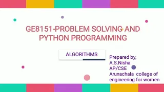 Solving and Python Programming-Algorithms