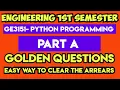 GE3151 Important questions Problem solving and Python programming Arrear exam important questions