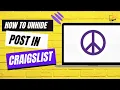 How to Unhide Post in Craigslist