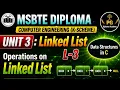 Lecture 3 Operations on Linked List Creation Insertion Deletion DSU-C Programming Unit 3 MSBTE