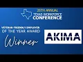 Akima Support Operations Veteran-Friendly Employer of the Year Texas Workforce Conference 2023