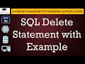 L82 SQL Delete Statement with Example Database Management System DBMS Lectures in Hindi