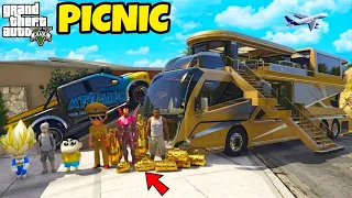 Franklin and Shinchan Plane A Road Trip With Luxury BUS From Los Santos To North Yankton IN GTA 5