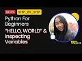 Writing Your First Code - Hello World and Variable Inspection