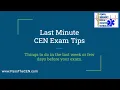 CEN Short Last Minute Things Before Your Exam