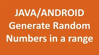 random number in java android between a range