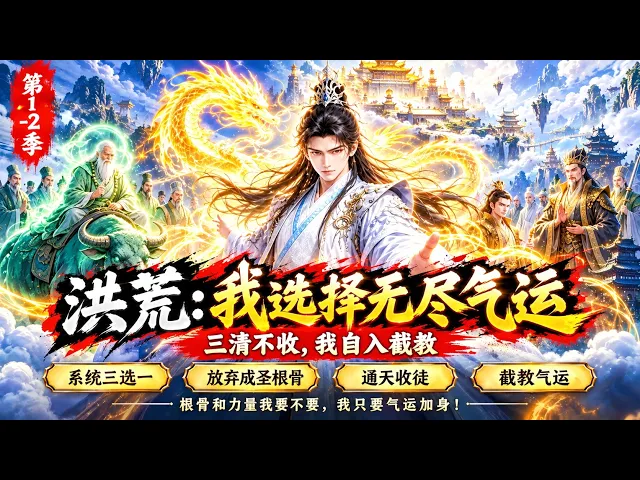 一口气看完丨第1-2季,放弃顶级根骨与盘古权柄,只求气运护身,洪荒我选择无尽气运