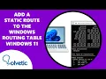 How to Add a Static Route to the Windows Routing Table