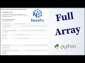 Python Numpy Tutorial - 4 Full Array np full