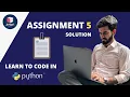 Python Assignment 5 Discussion with Rahul Bhaiya Coding Blocks Jr