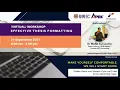 Effective Thesis Formatting Virtual Workshop with Dr Mu Zuli Jaafar