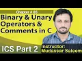 Lecture 5 Chapter 9 Binary Unary Operators Comments in C ICS 2 Computer Mudassar Saleem