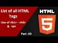 HTML5 Tutorial For Beginners Part - 03 List of all Tags some uses
