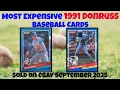 1991 Donruss Most Expensive eBay Sales Baseball Cards - September 2025