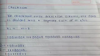 Lec-9 Checksum Error detection method In detail explanation Computer Network